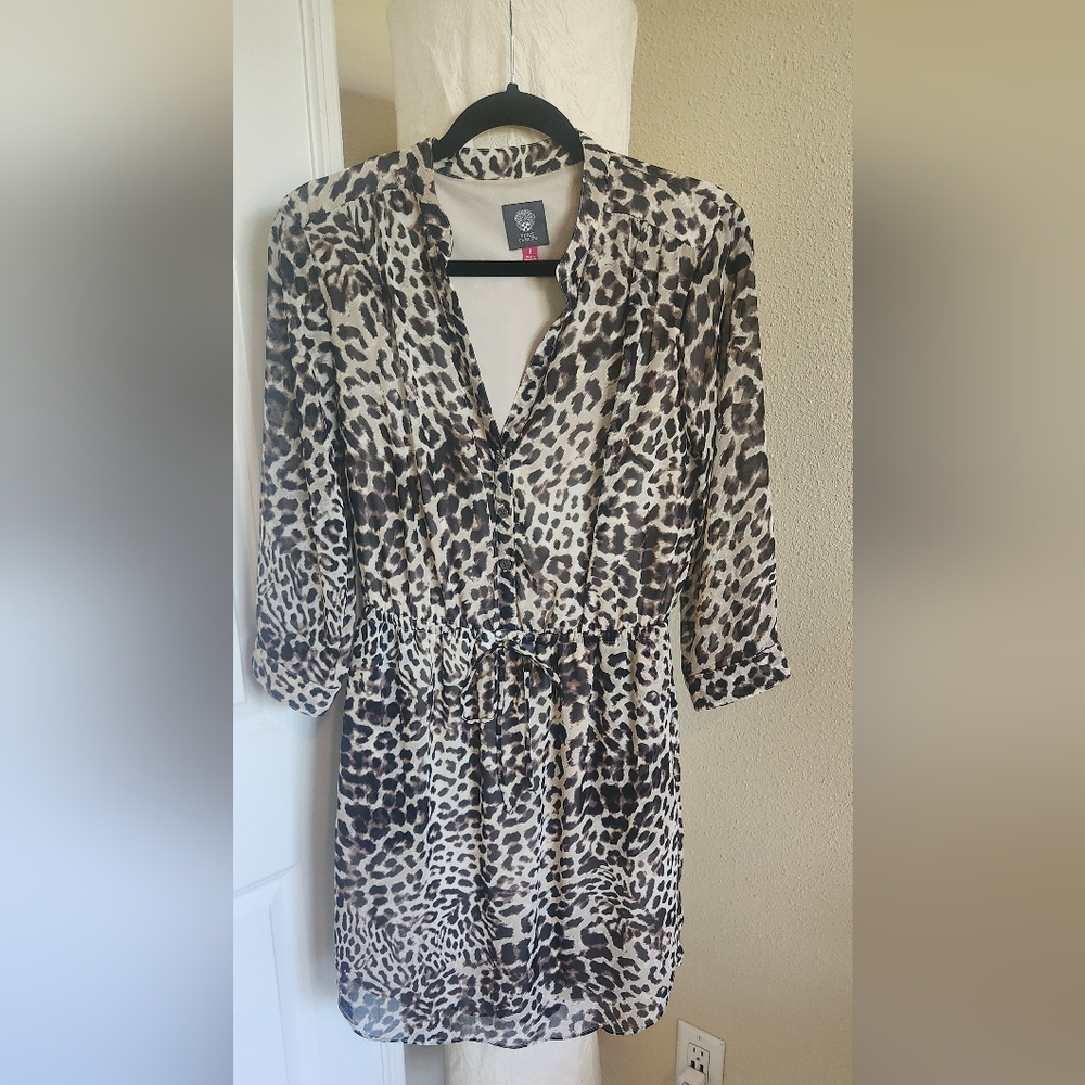 Leopard Print Long Sleeve Dress